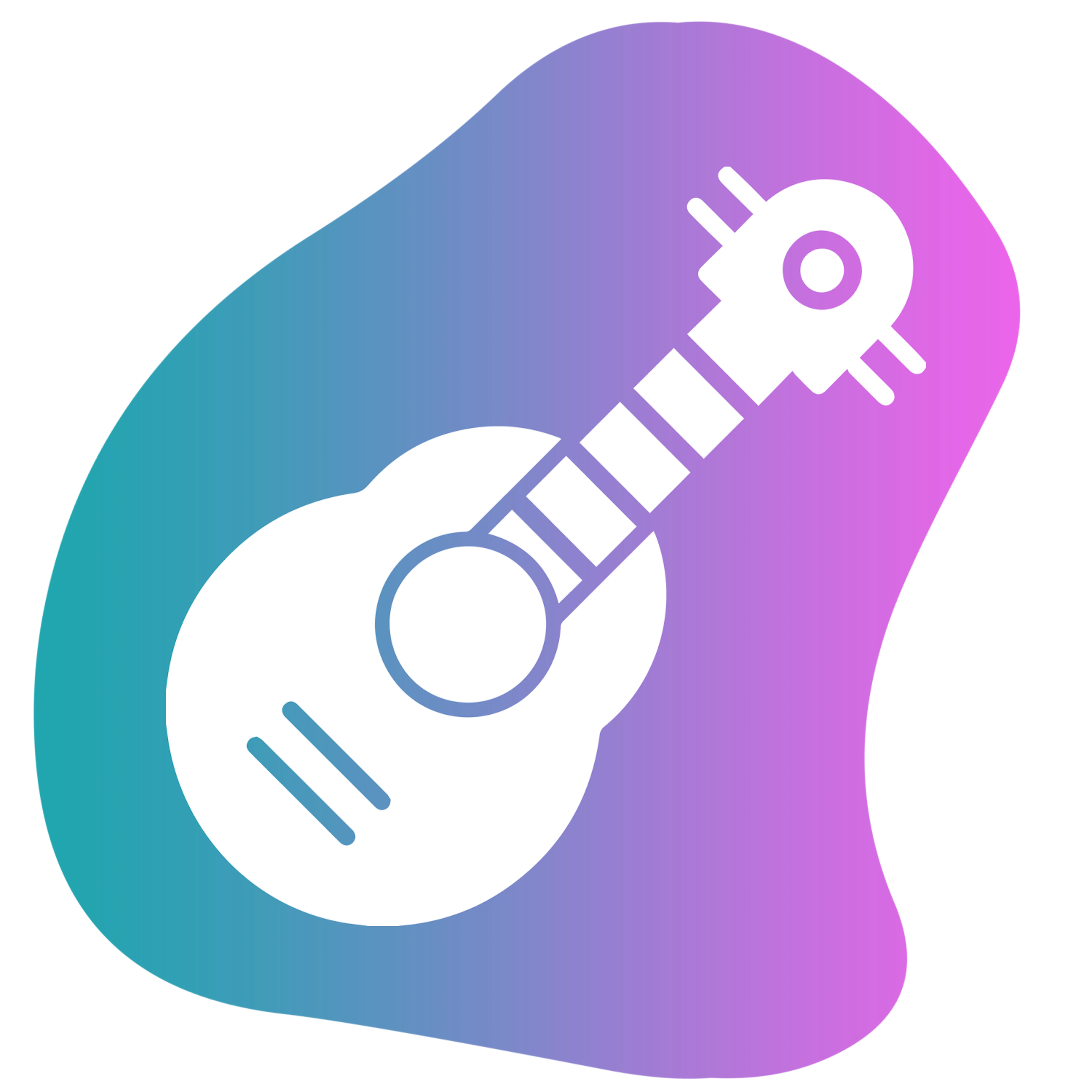 Ukulele icon on gradient background