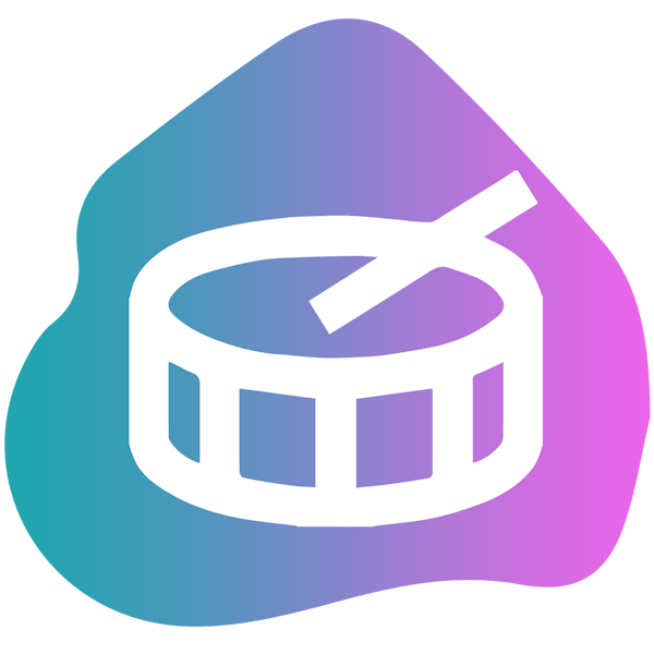 Snare drum icon on gradient background