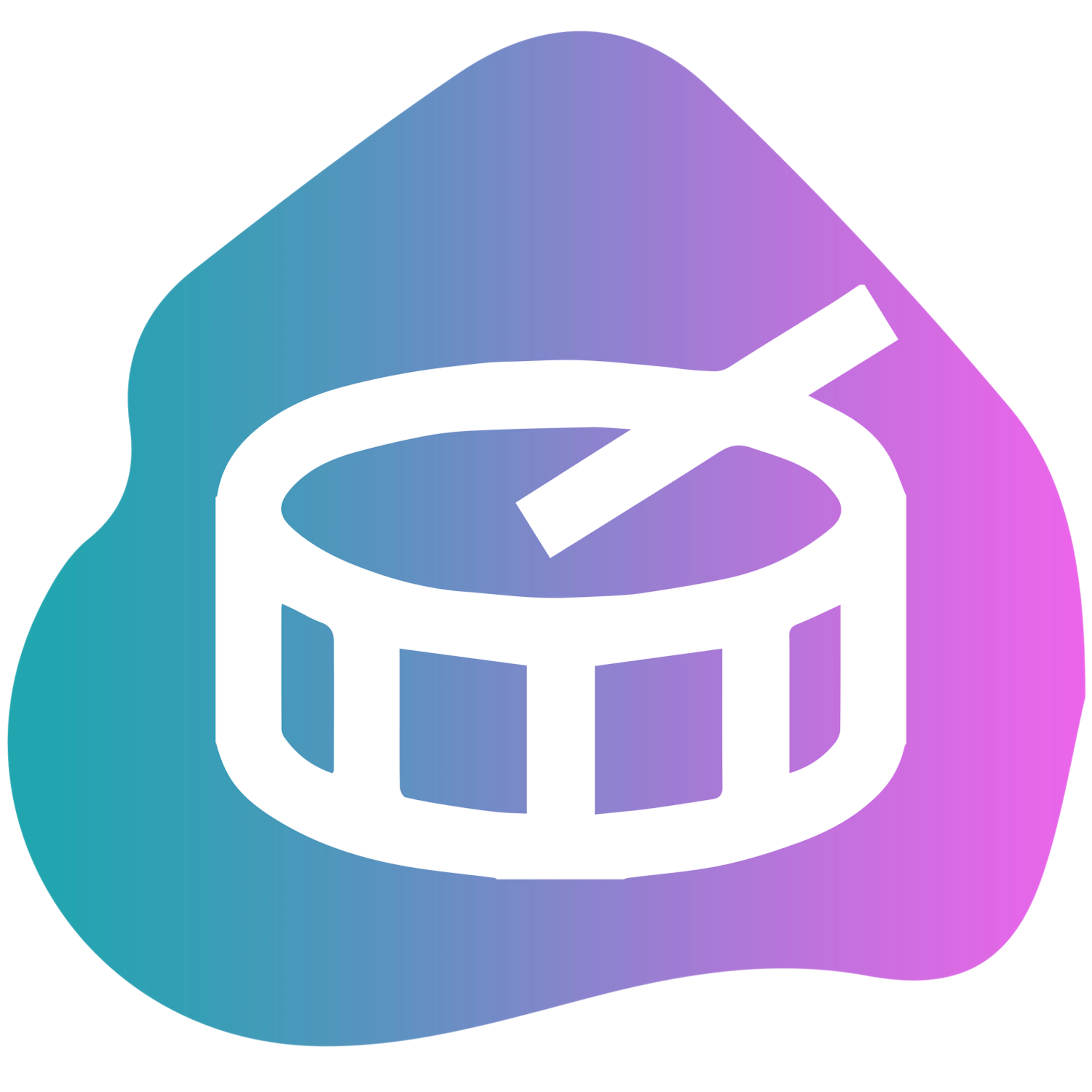 Snare drum icon on gradient background