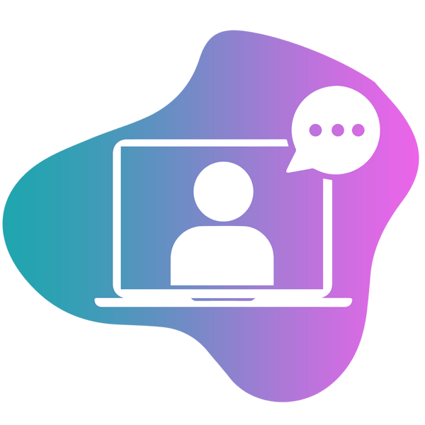 virtual lessons icon on gradient background