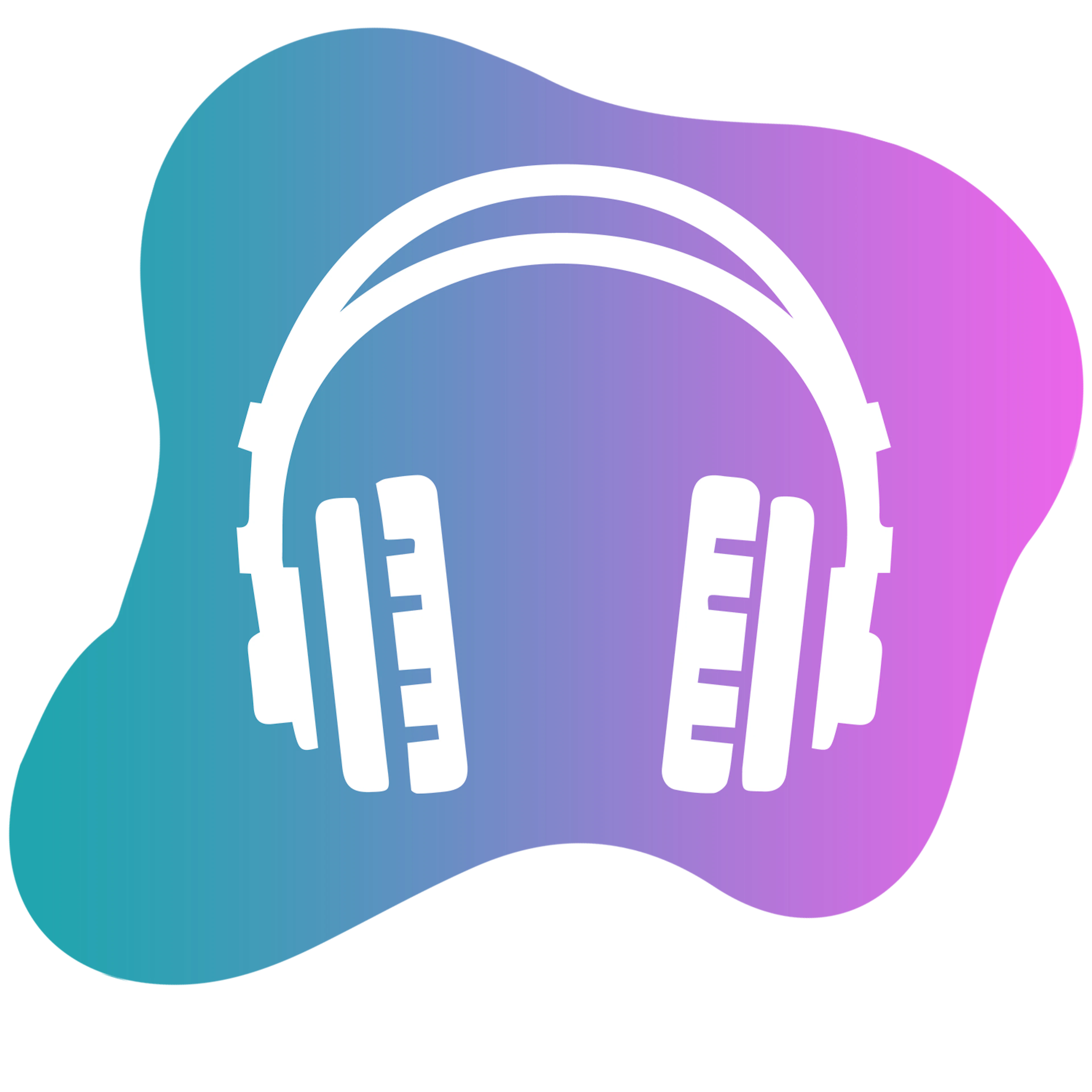 headphones icon on gradient background
