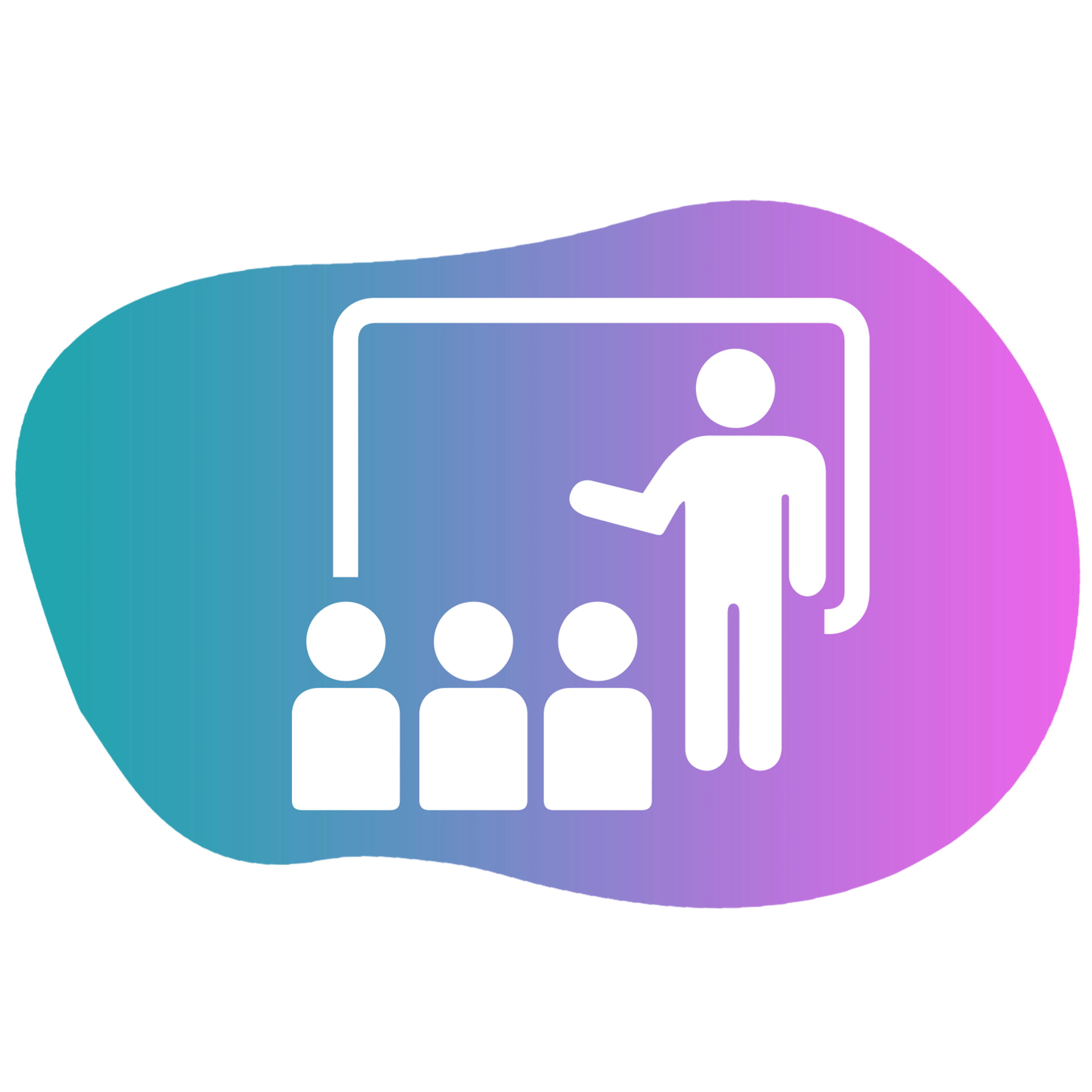 teacher and students icon on gradient background
