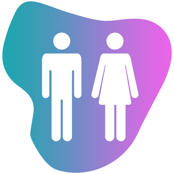 Adult icons on gradient background