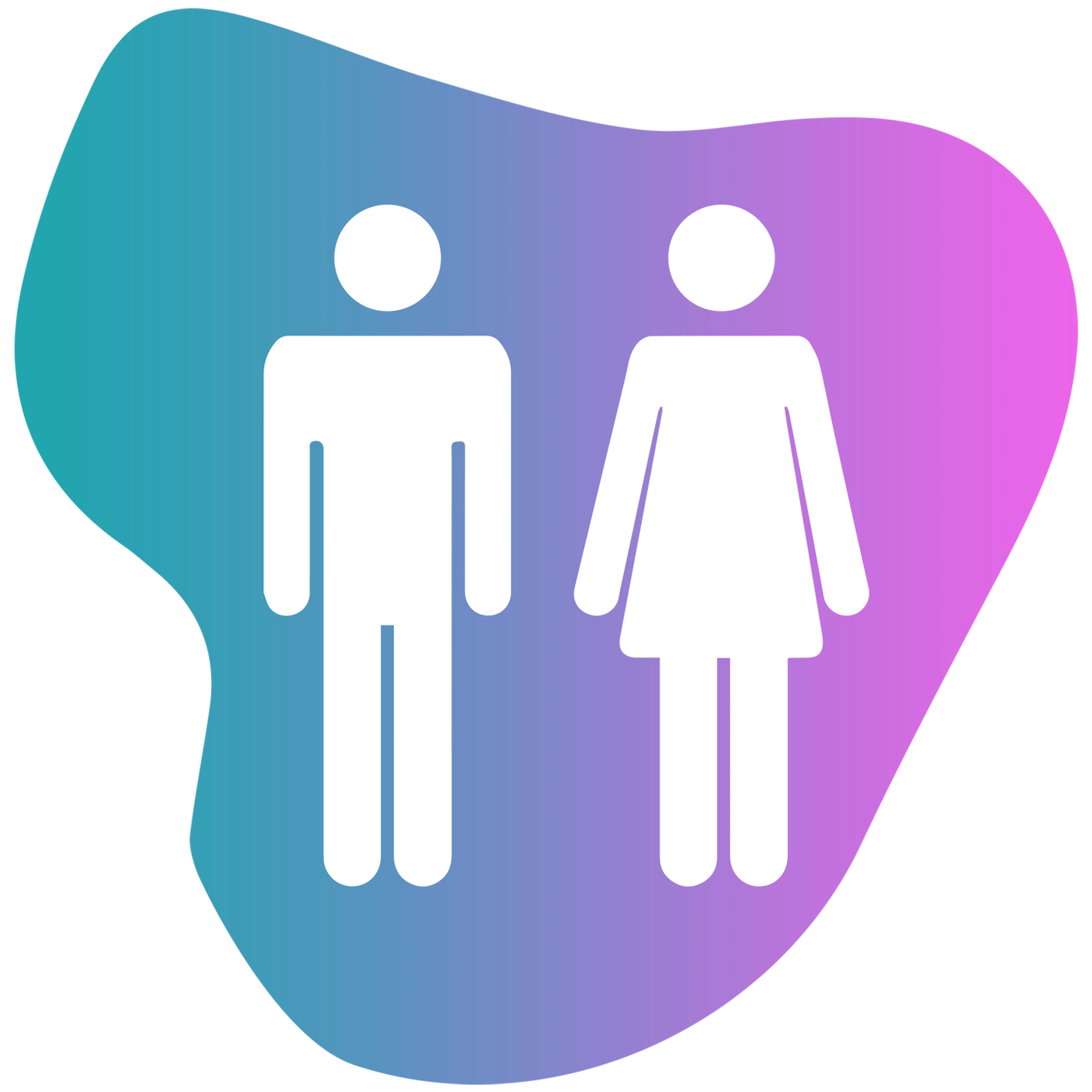 Adult icons on gradient background
