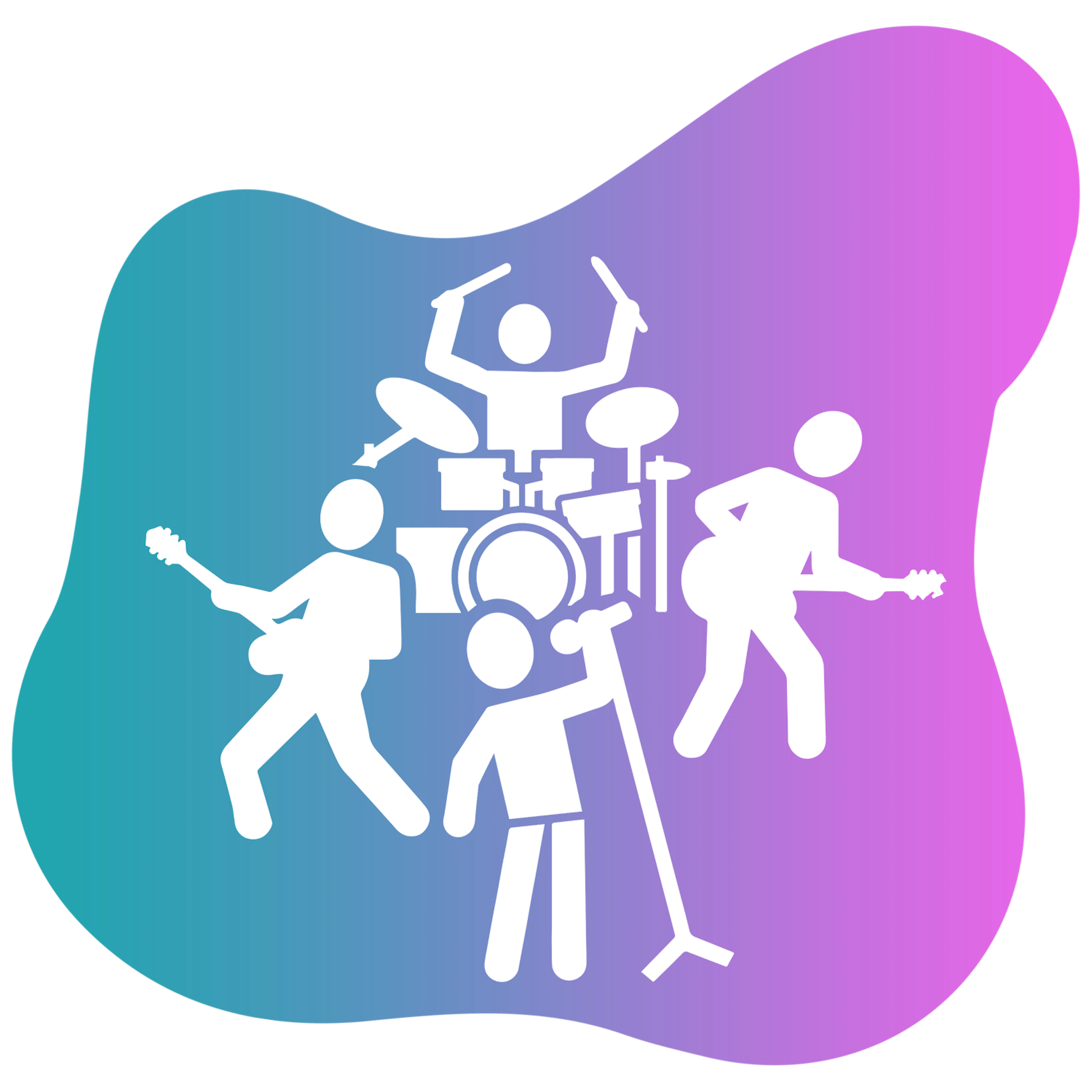 Rock band club icon on gradient