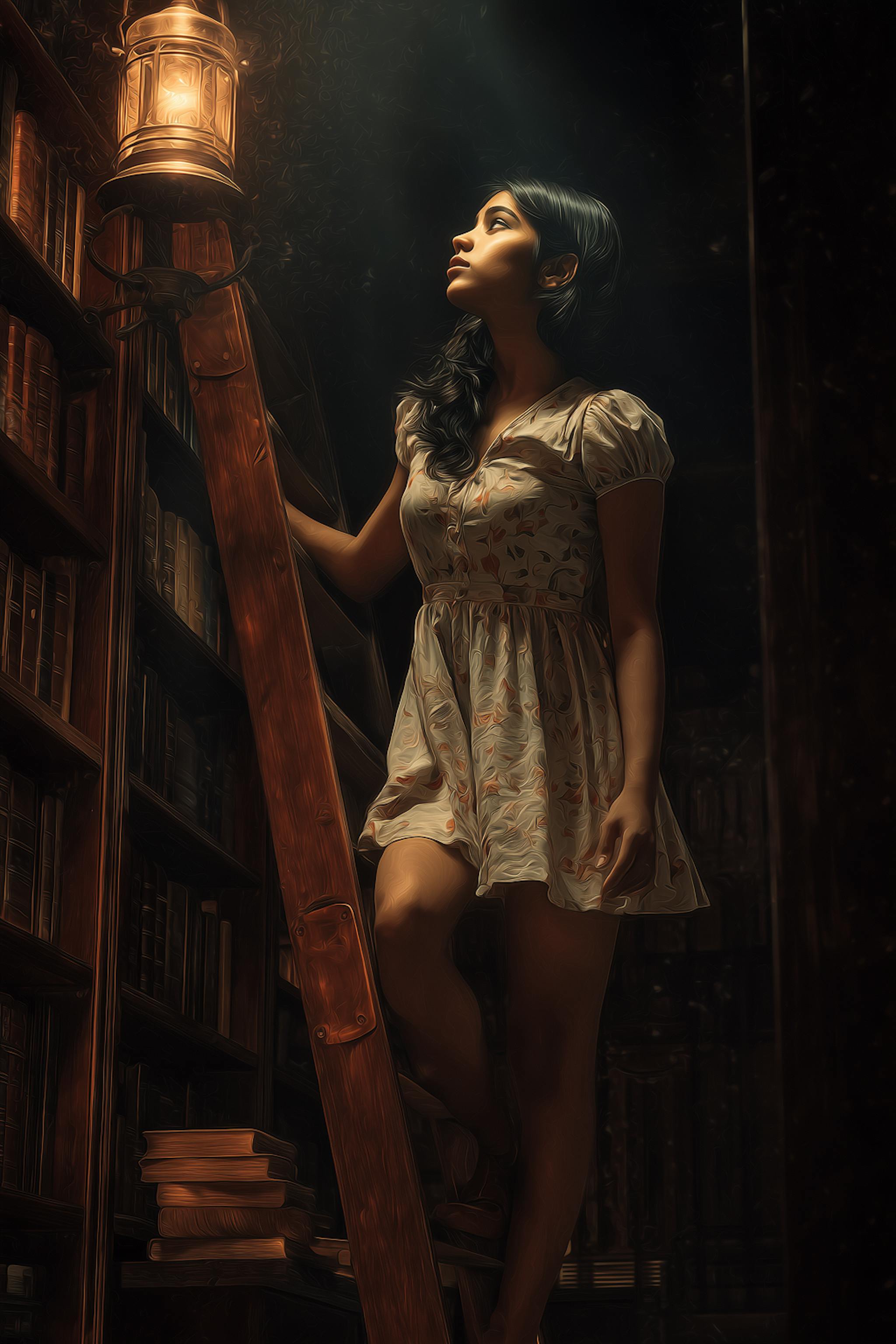 Lizzy in the library