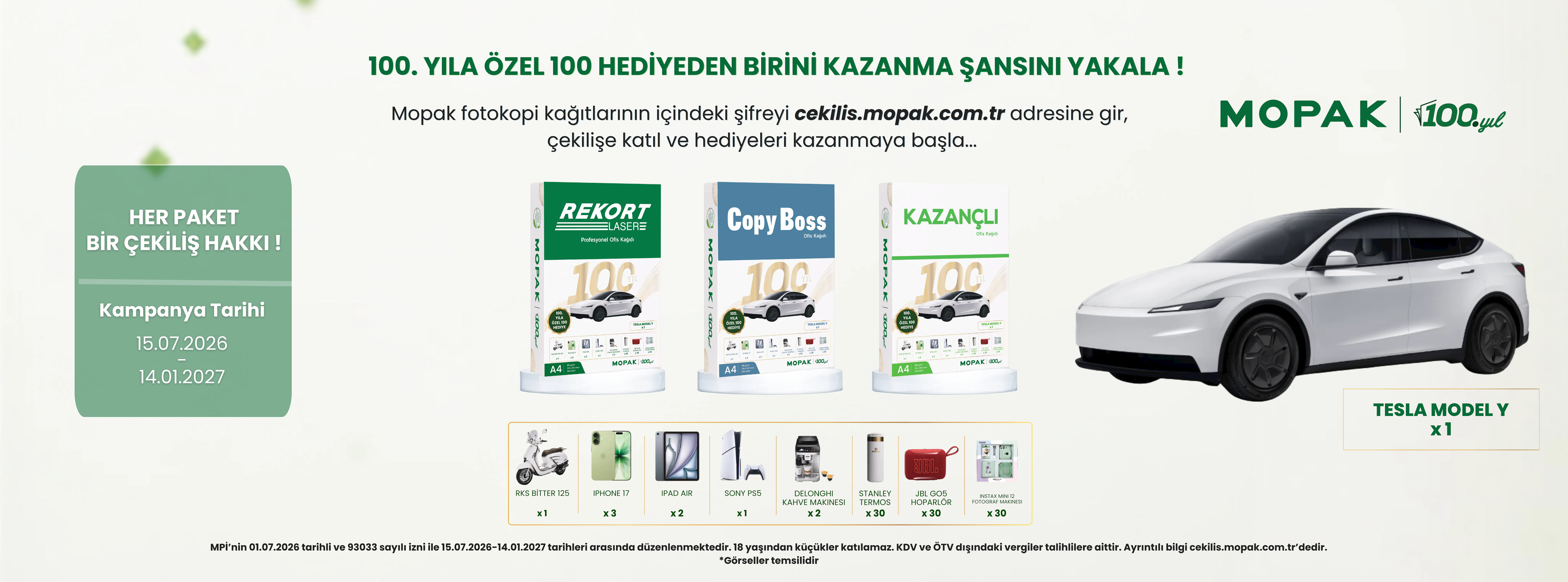 MOPAK 100. YIL BÜYÜK ÇEKİLİŞİ BAŞLADI!