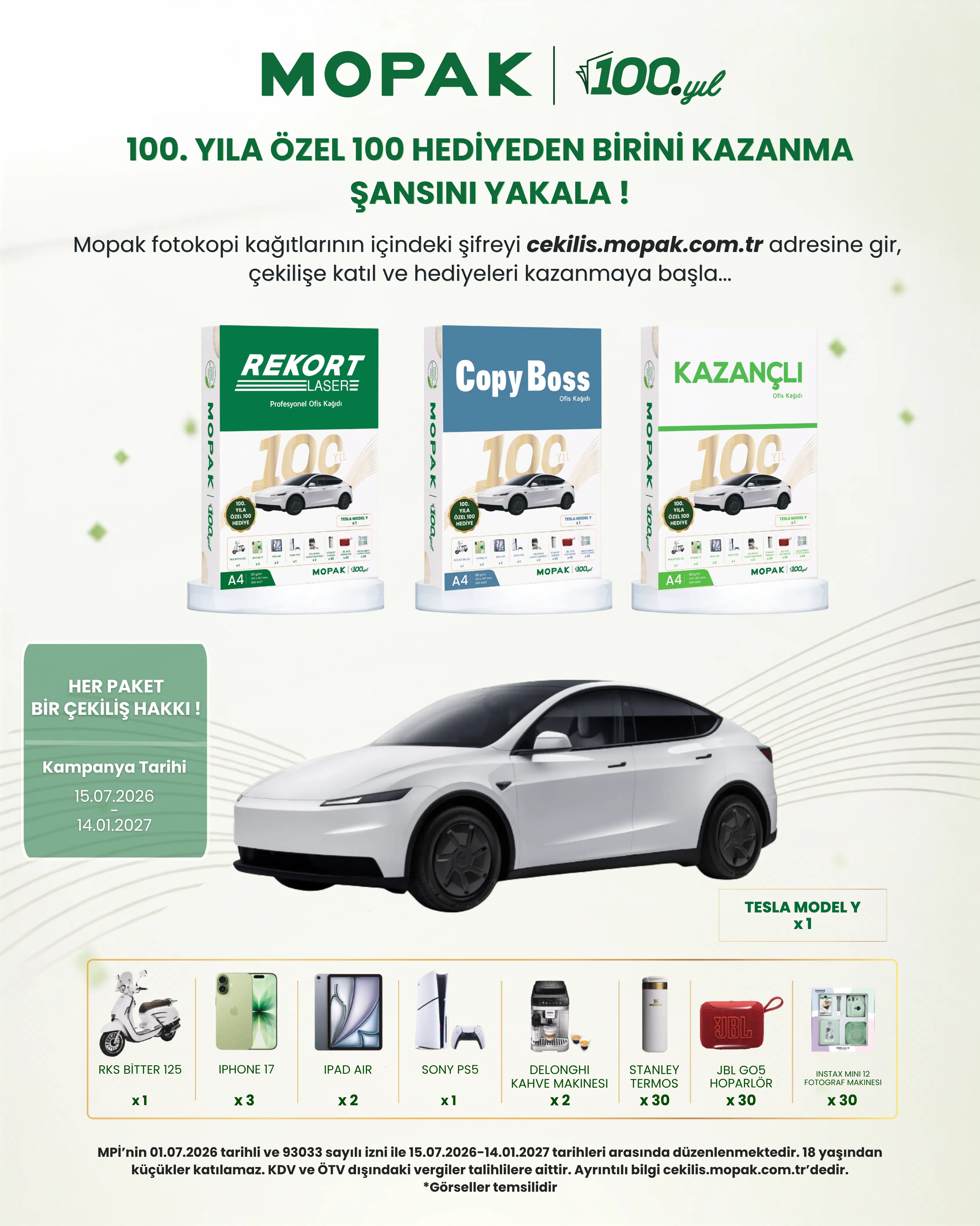 MOPAK 100. YIL BÜYÜK ÇEKİLİŞİ BAŞLADI!