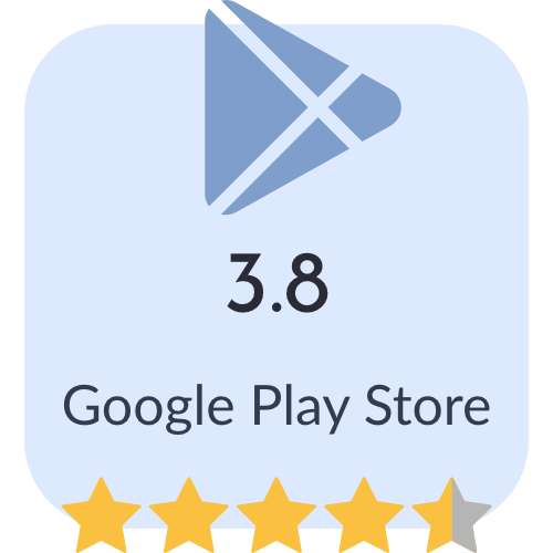 Google Play Store Rating 3.8 Sterne
