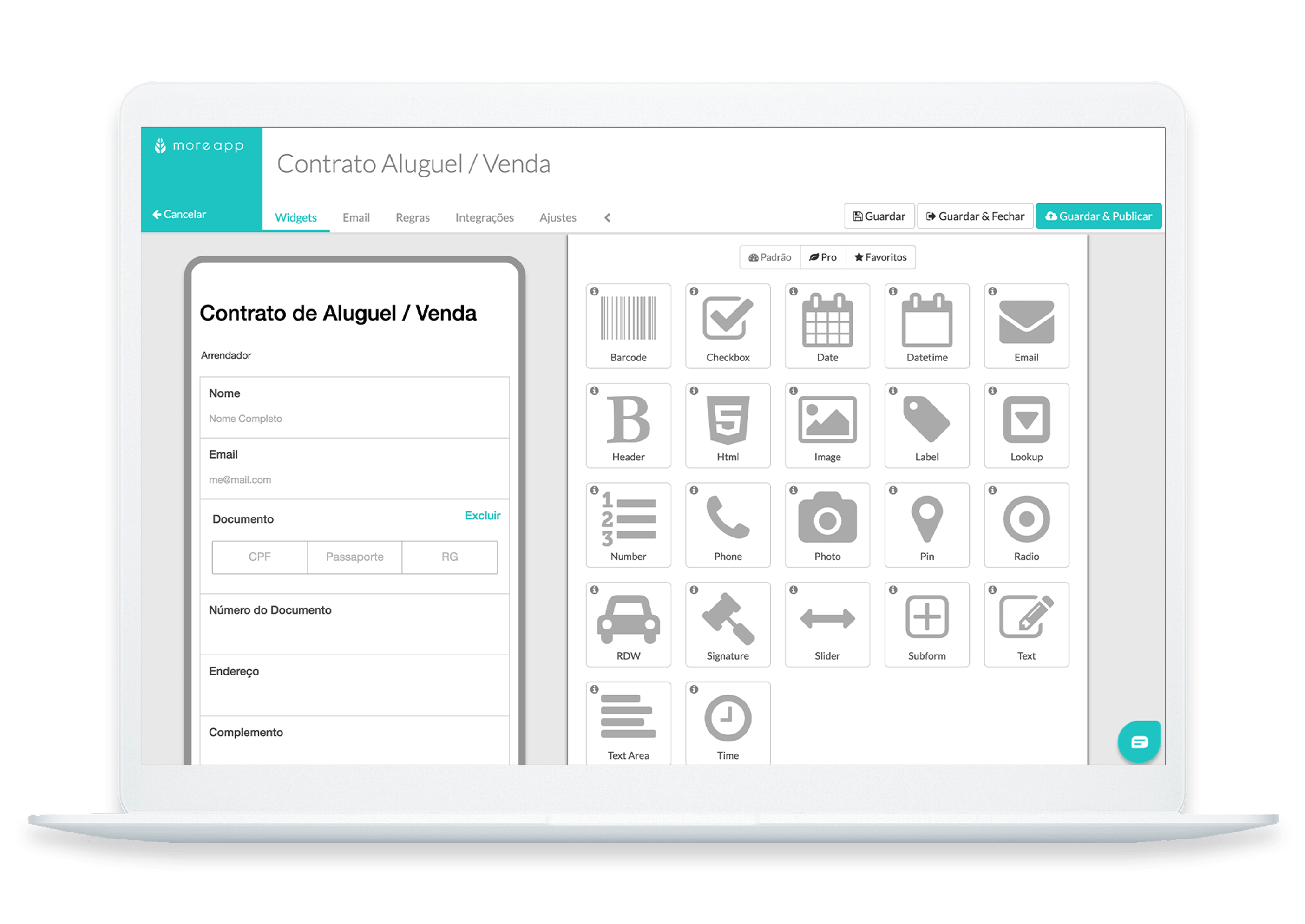 MoreApp Formulários Aplicativo de Contrato Aluguel e Venda