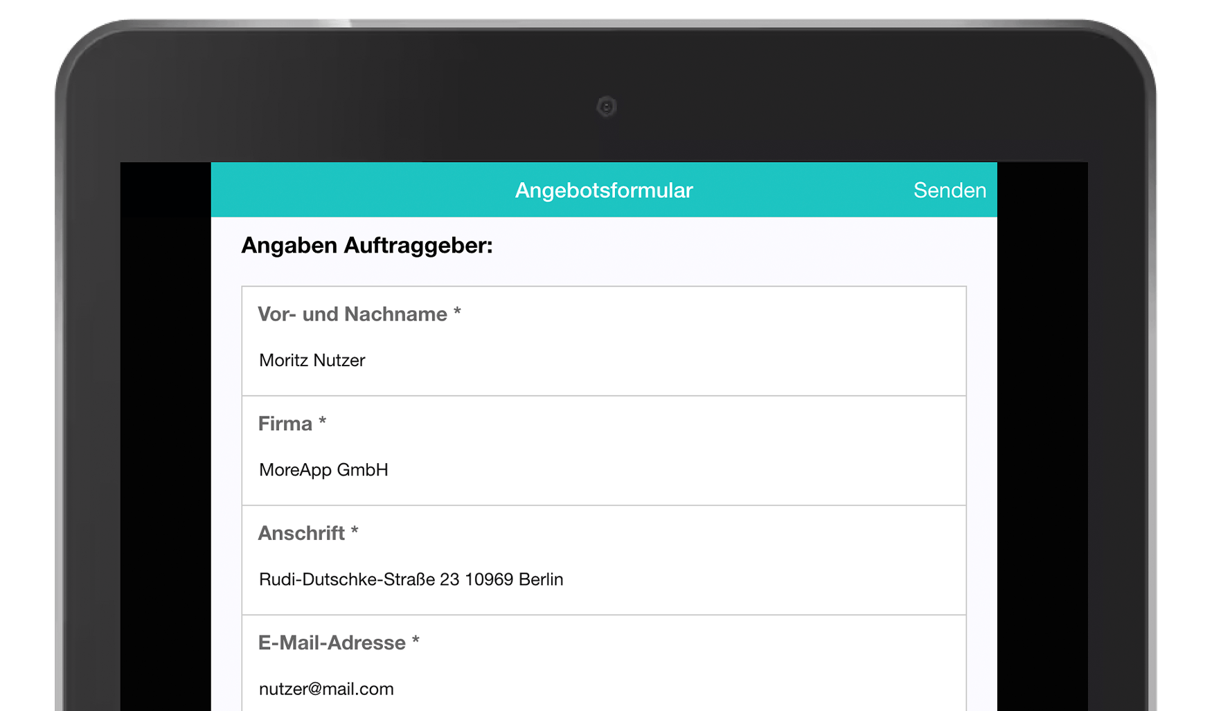 MoreApp-Angebotsformularapp