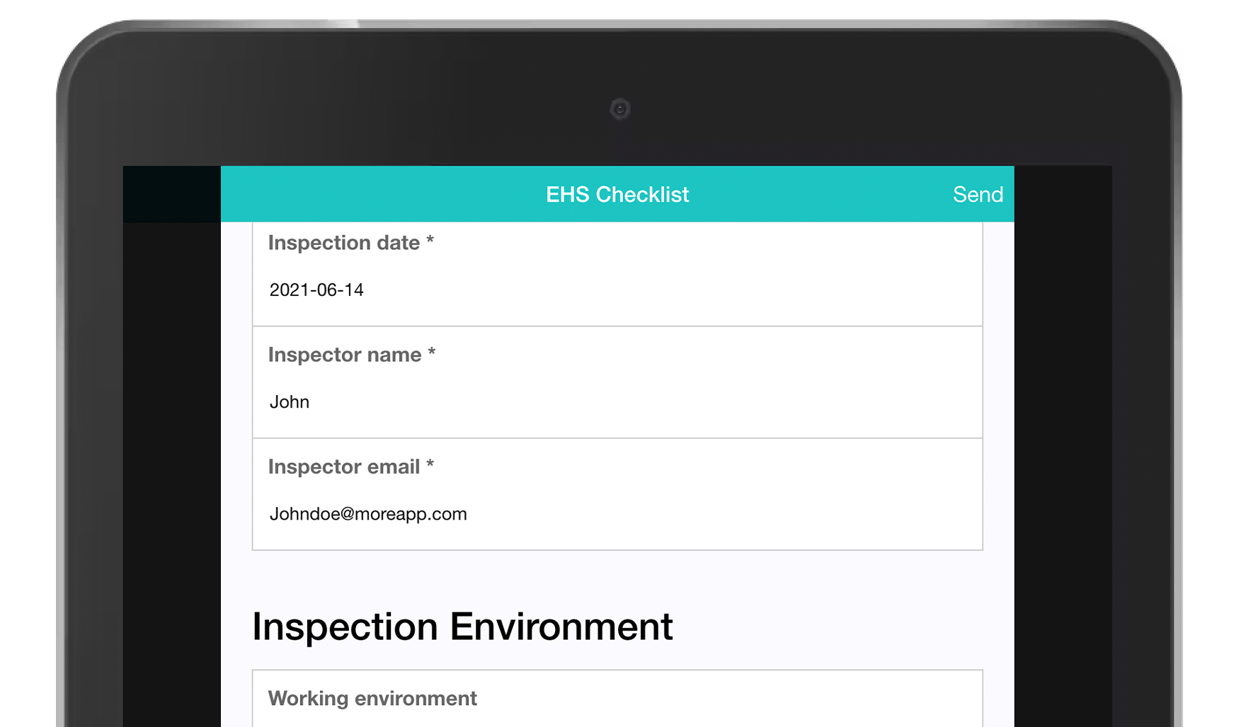 MoreApp EHS Checklist form