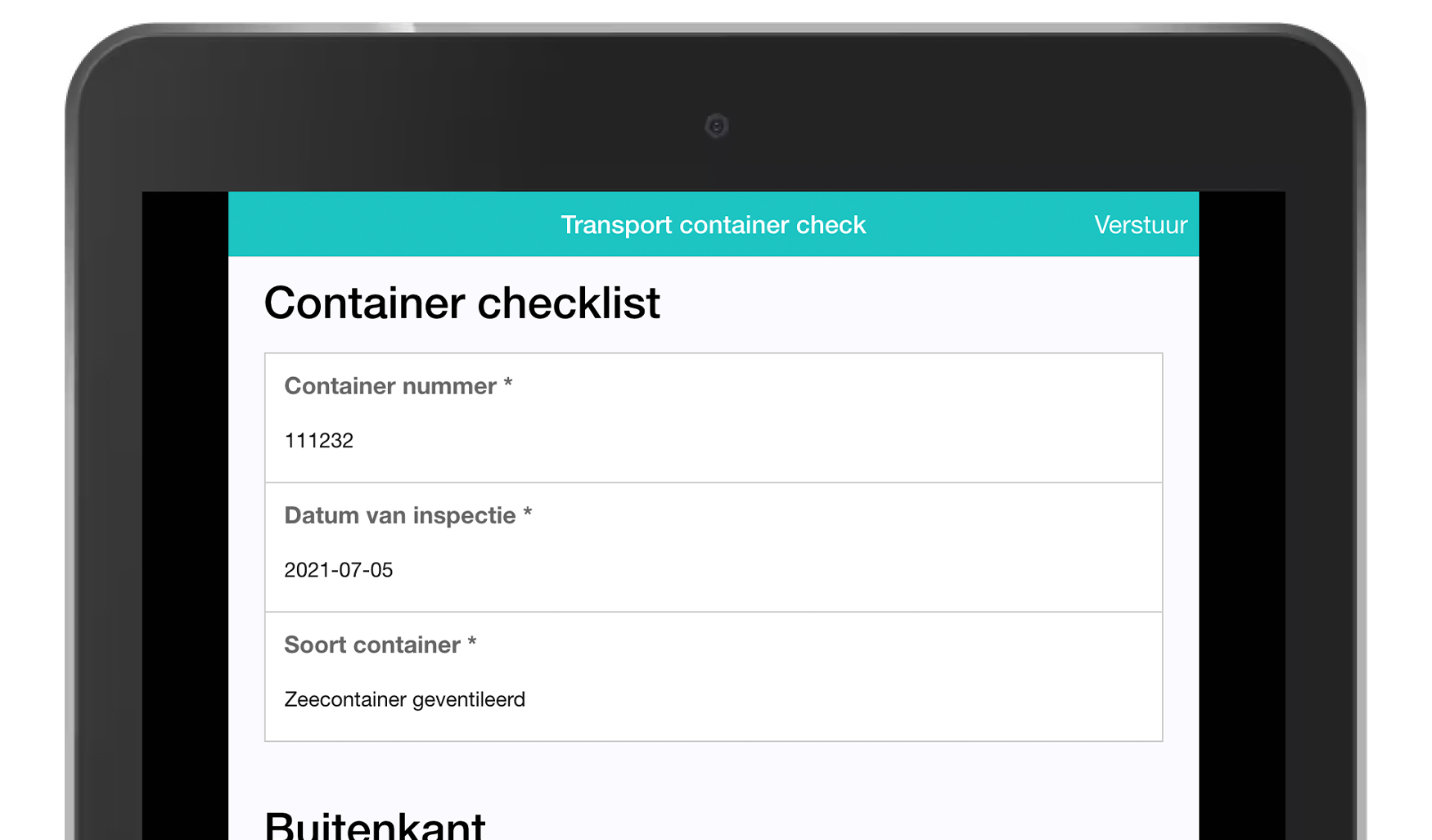 MoreApp Transport Container Checklist