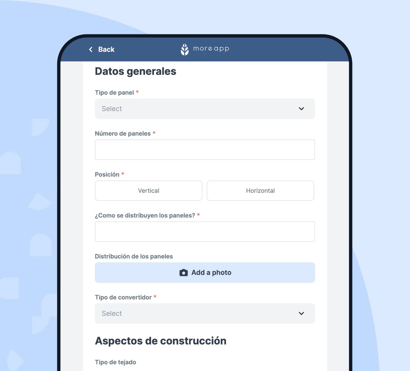 Formulario Seguridad Paneles Solares MoreApp 