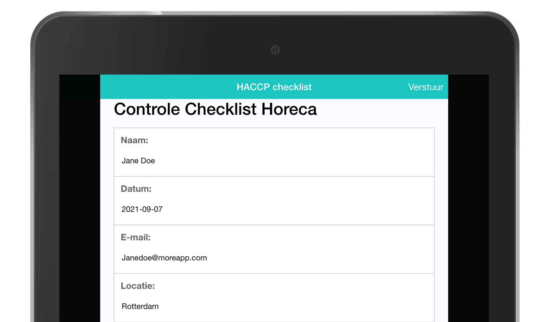 MoreApp HACCP checklist