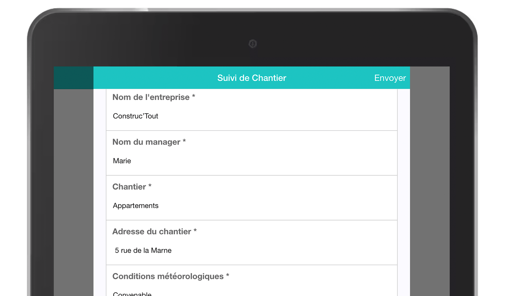 Application Formulaires Suivi de Chantier MoreApp