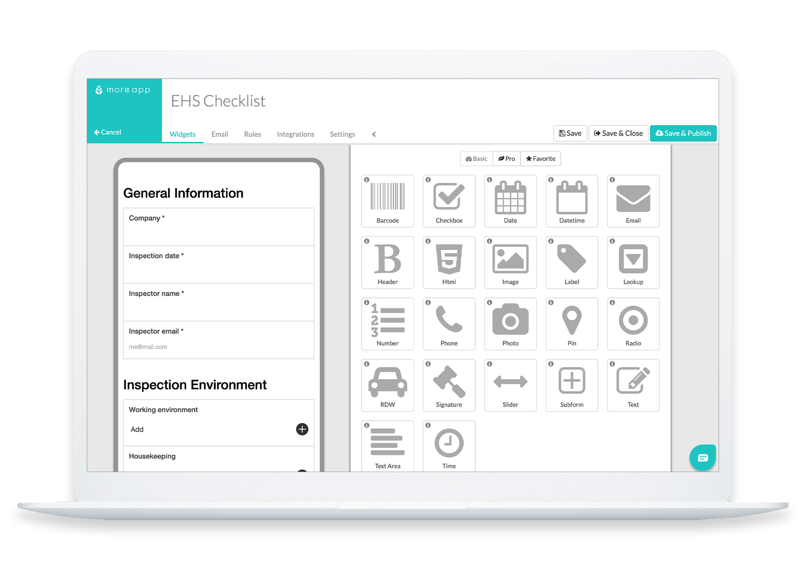 MoreApp Platform EHS Checklist