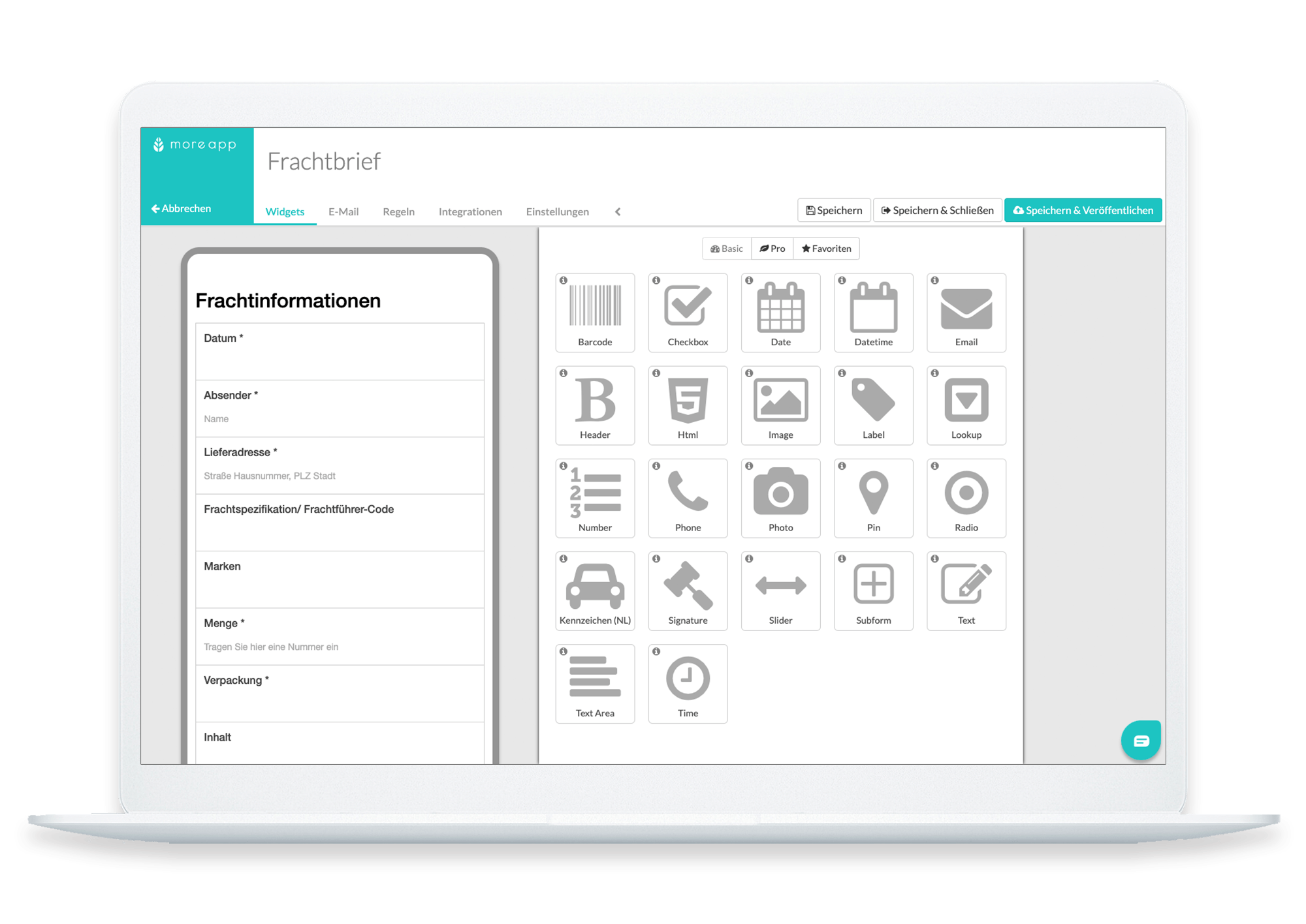 MoreApp Form Builder DE_Frachtbrief