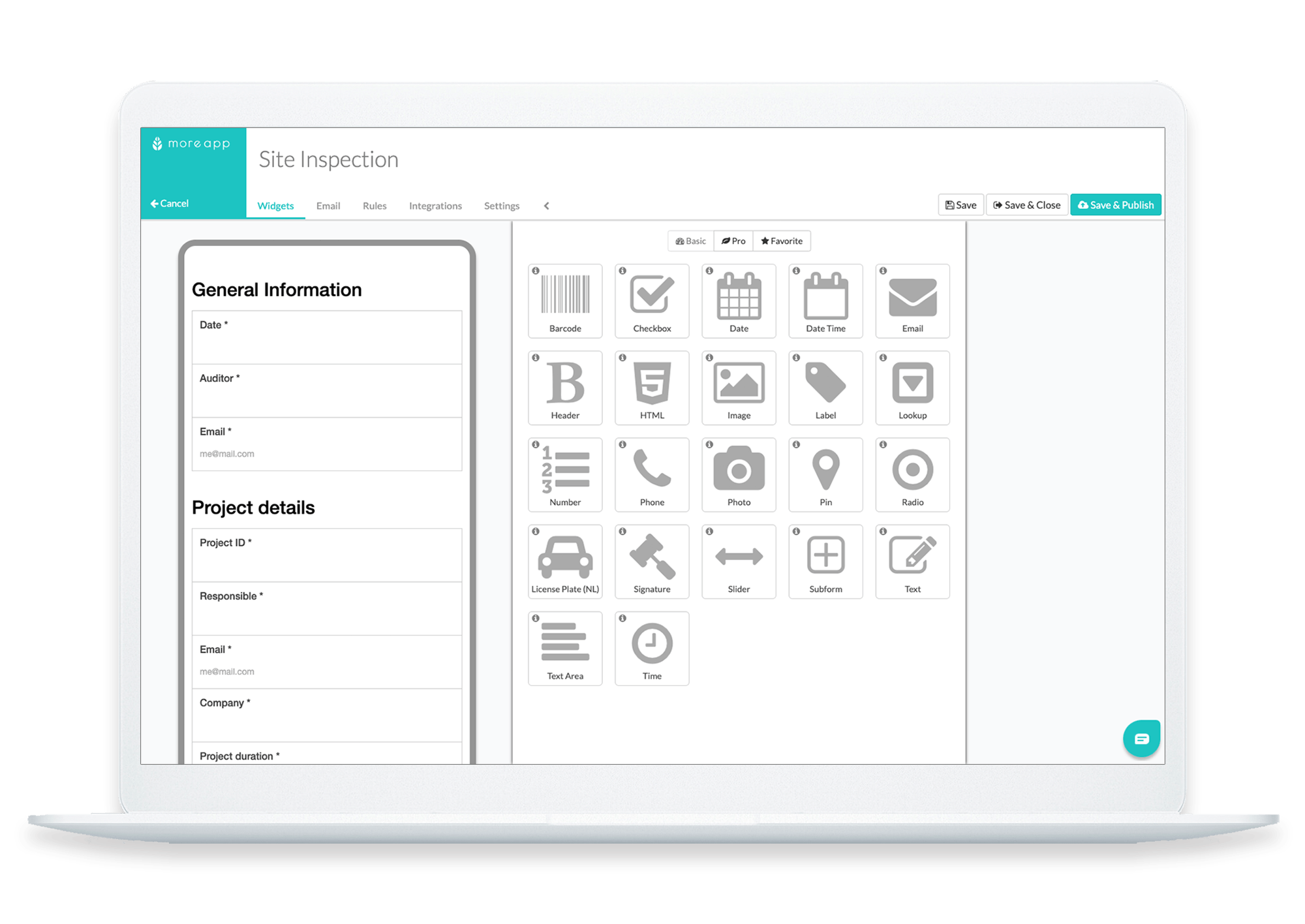 MoreApp Site Inspection Form Builder