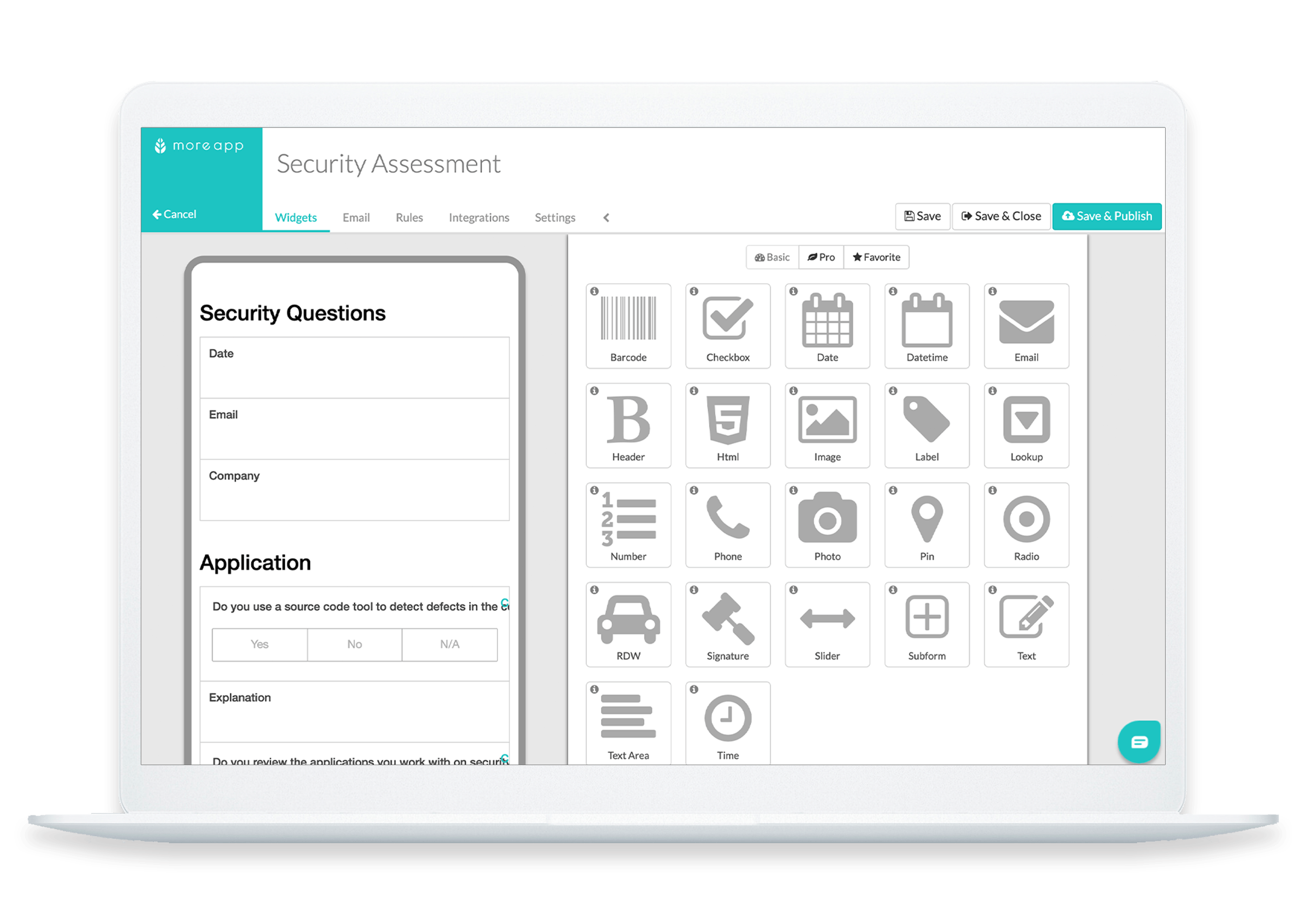 MoreApp Platform Security Assessment App