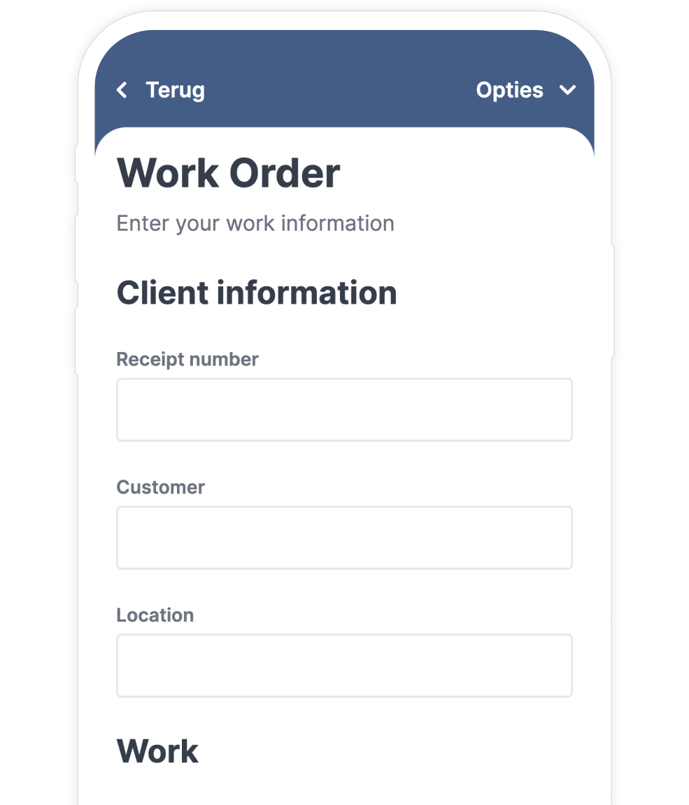 Digital work order with MoreApp