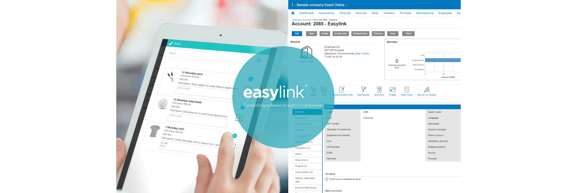 Import data from Exact Online in MoreApp with Easylink