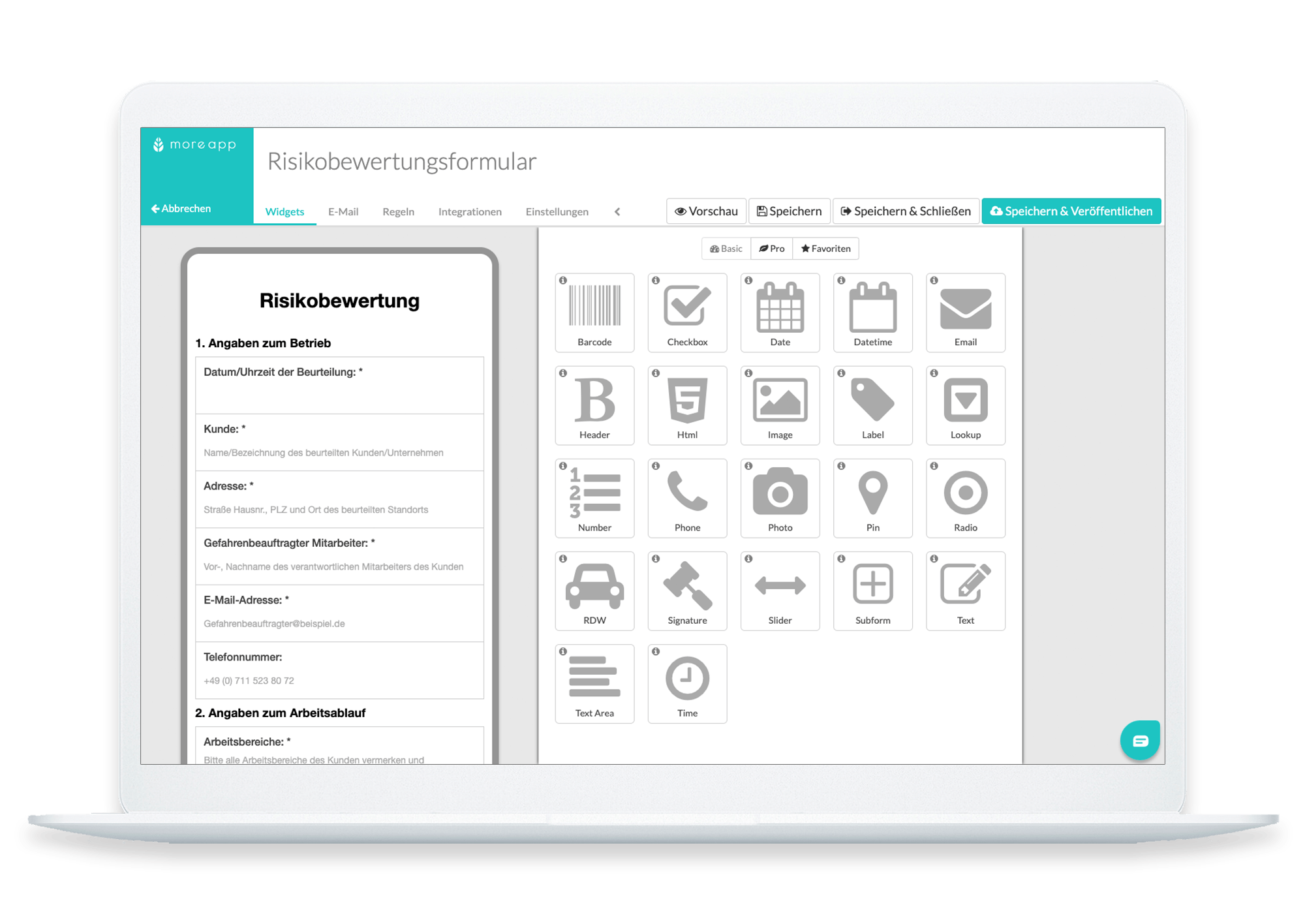 MoreApp Plattform Risikobewertung