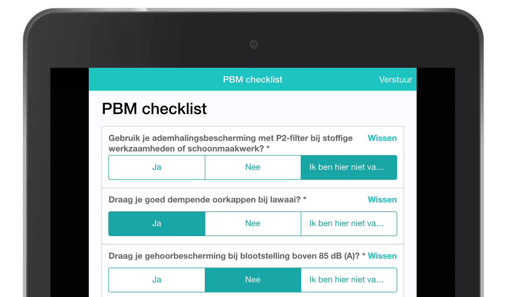 MoreApp PBM checklist formulier