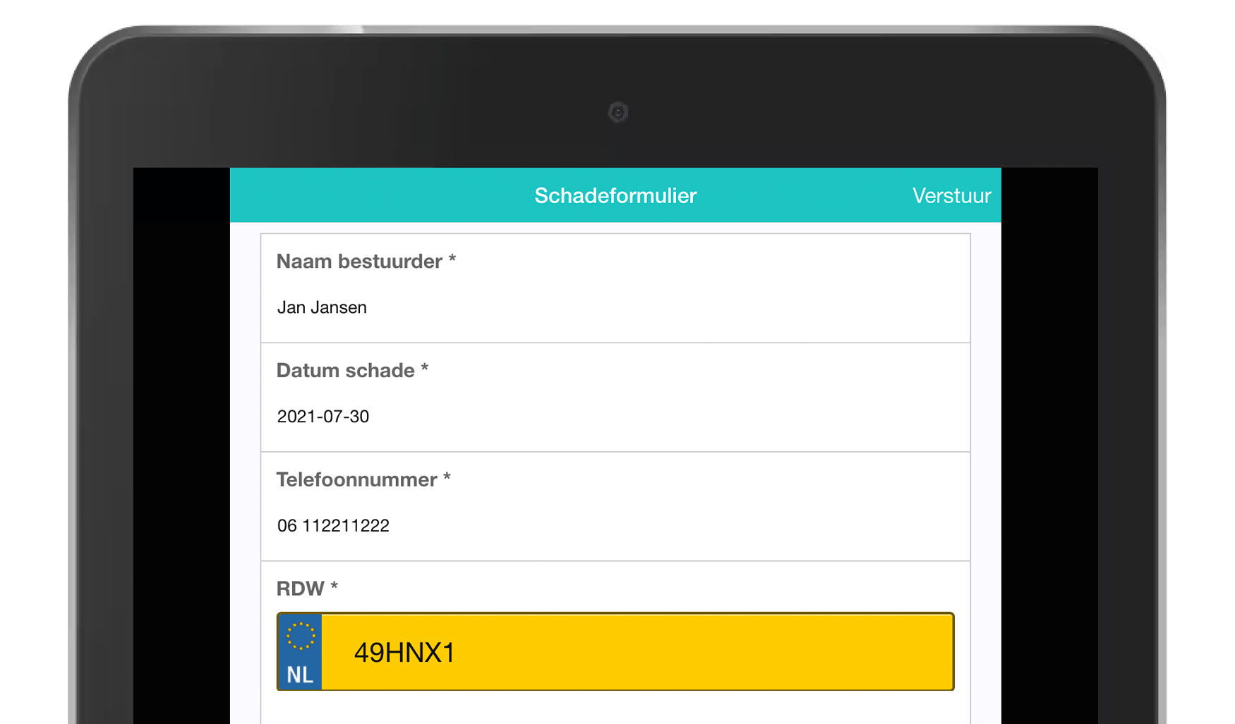 MoreApp Online Schadeformulier 