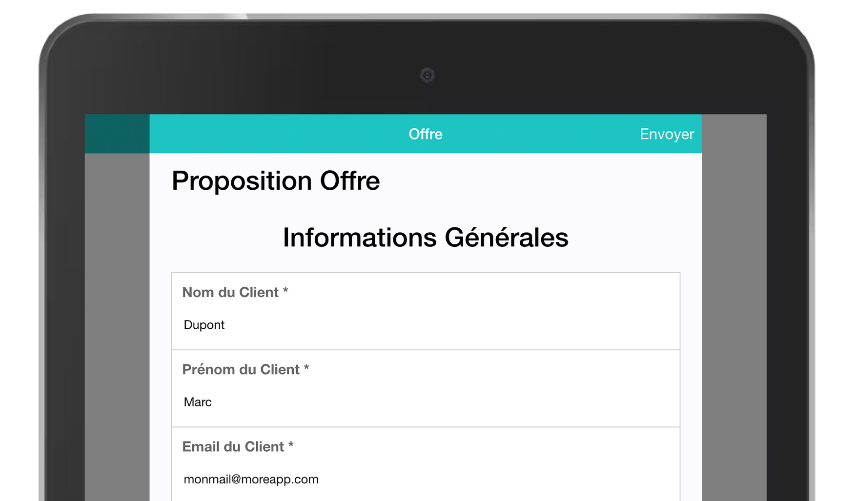 Application Formulaires Proposition Offre MoreApp