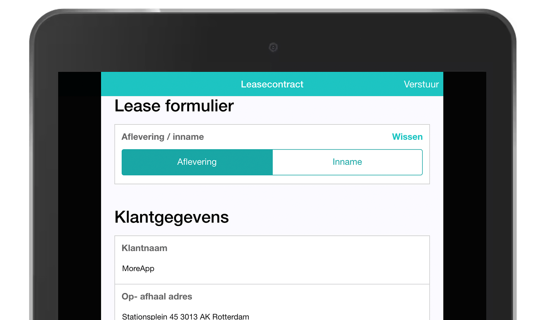 MoreApp Digitaal Leasecontract