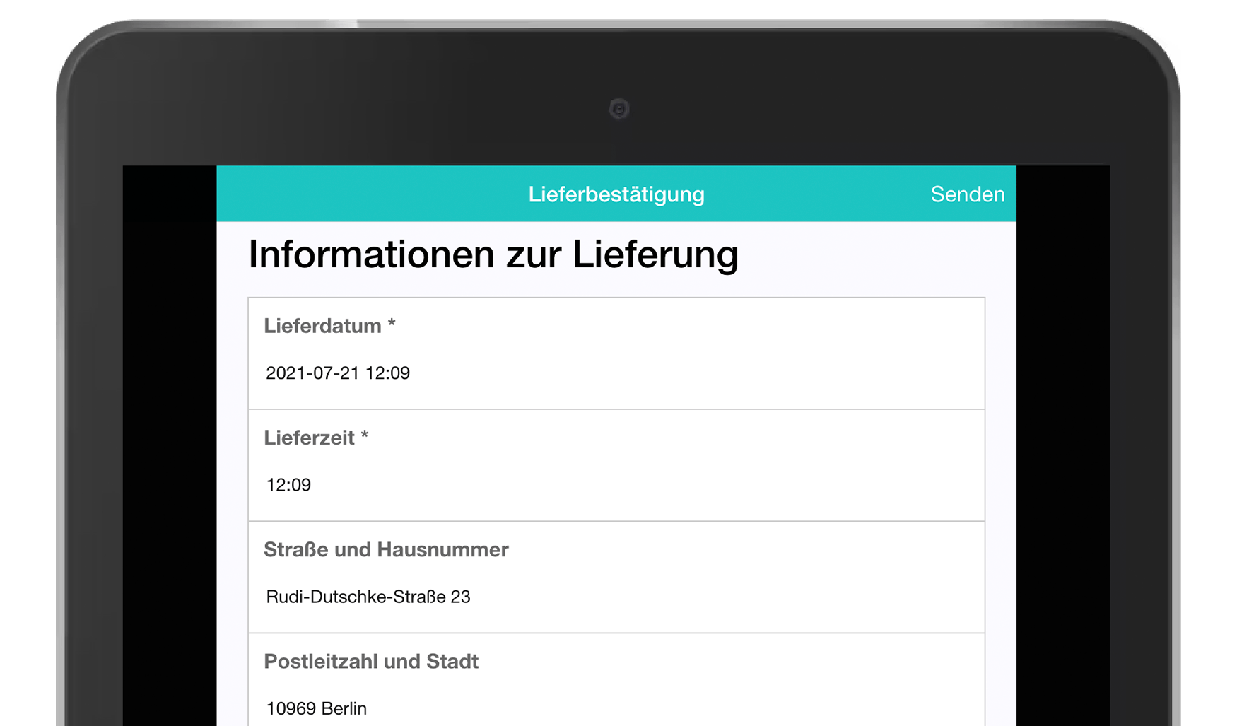 Delivery information in webclient (for iPad)