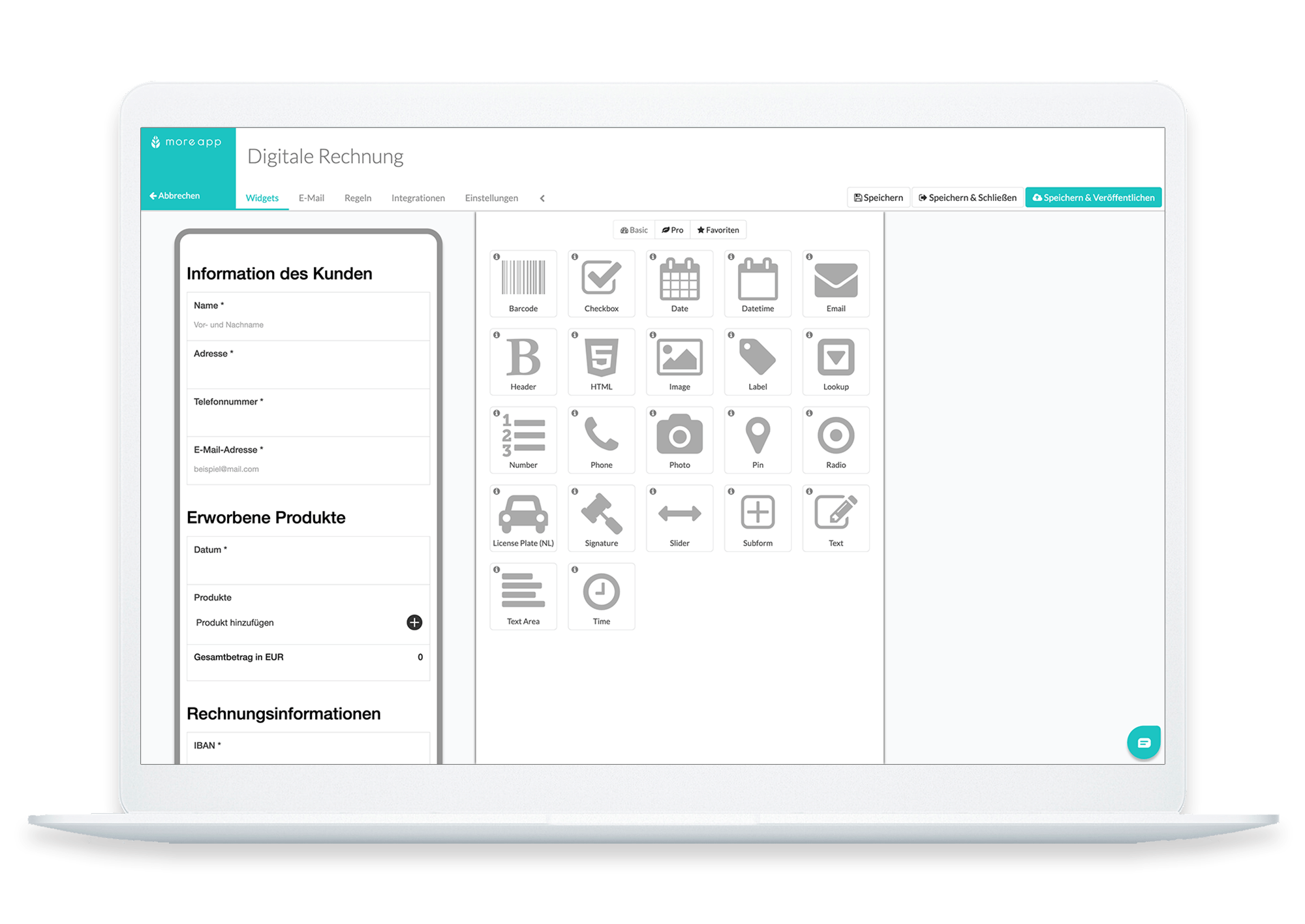 MoreApp Plattform Digitale Rechnung