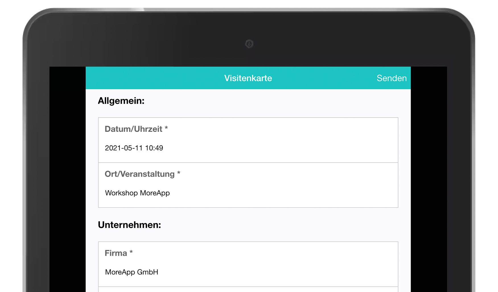 MoreApp Visitenkarte