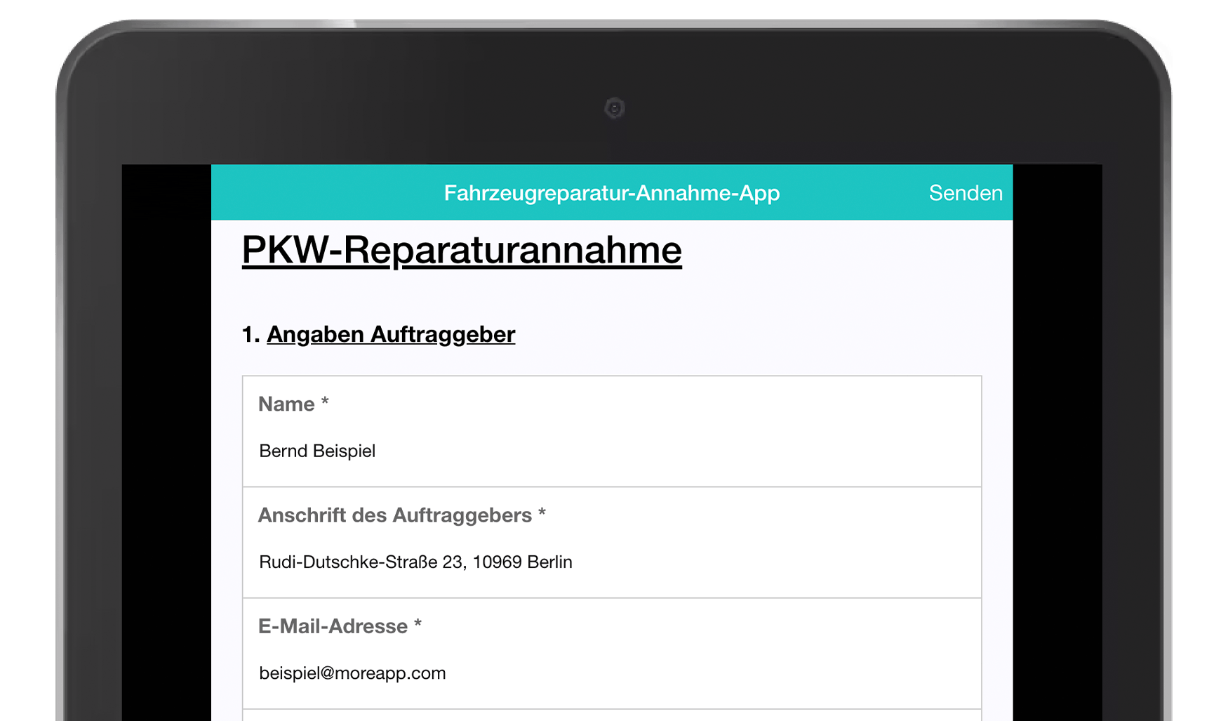 MoreApp Fahrzeugreparatur-Aufnahme-App 