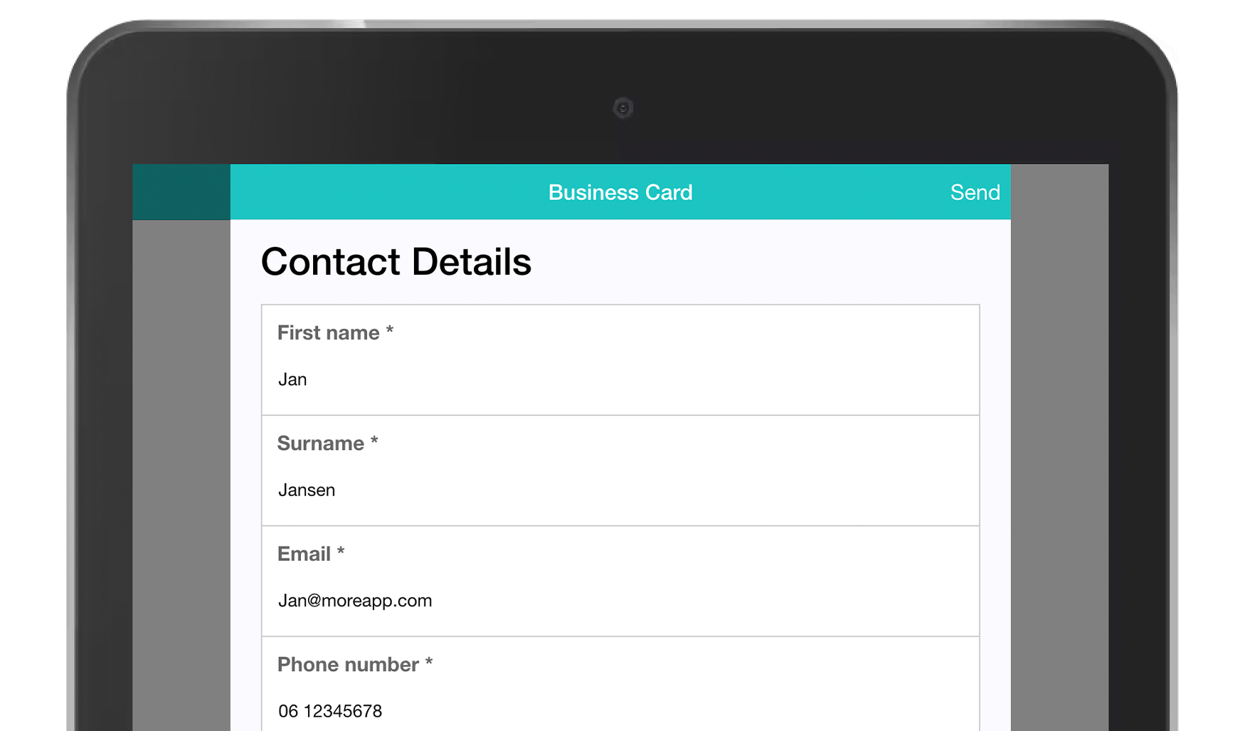 MoreApp Form Business card app