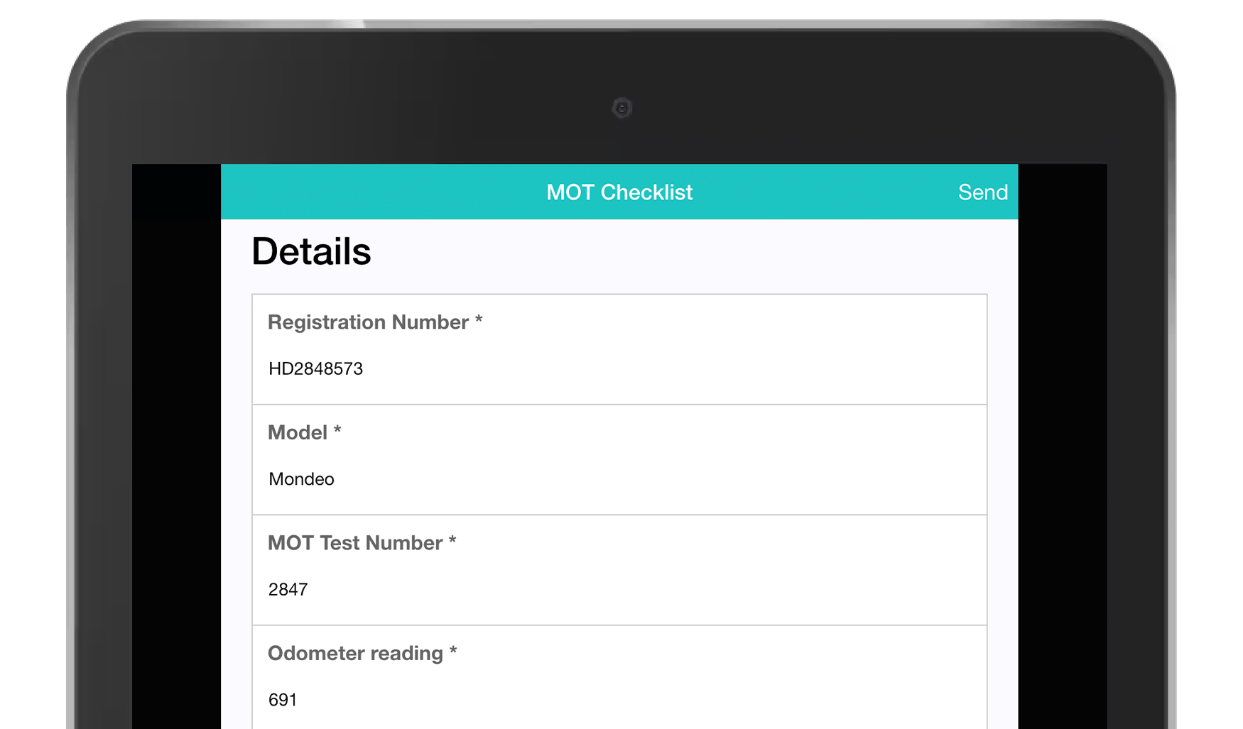 MoreApp MOT Checklist form