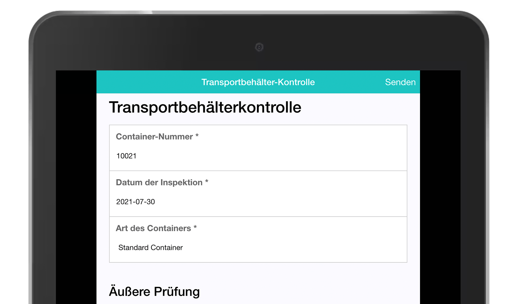 MoreApp Transport container check