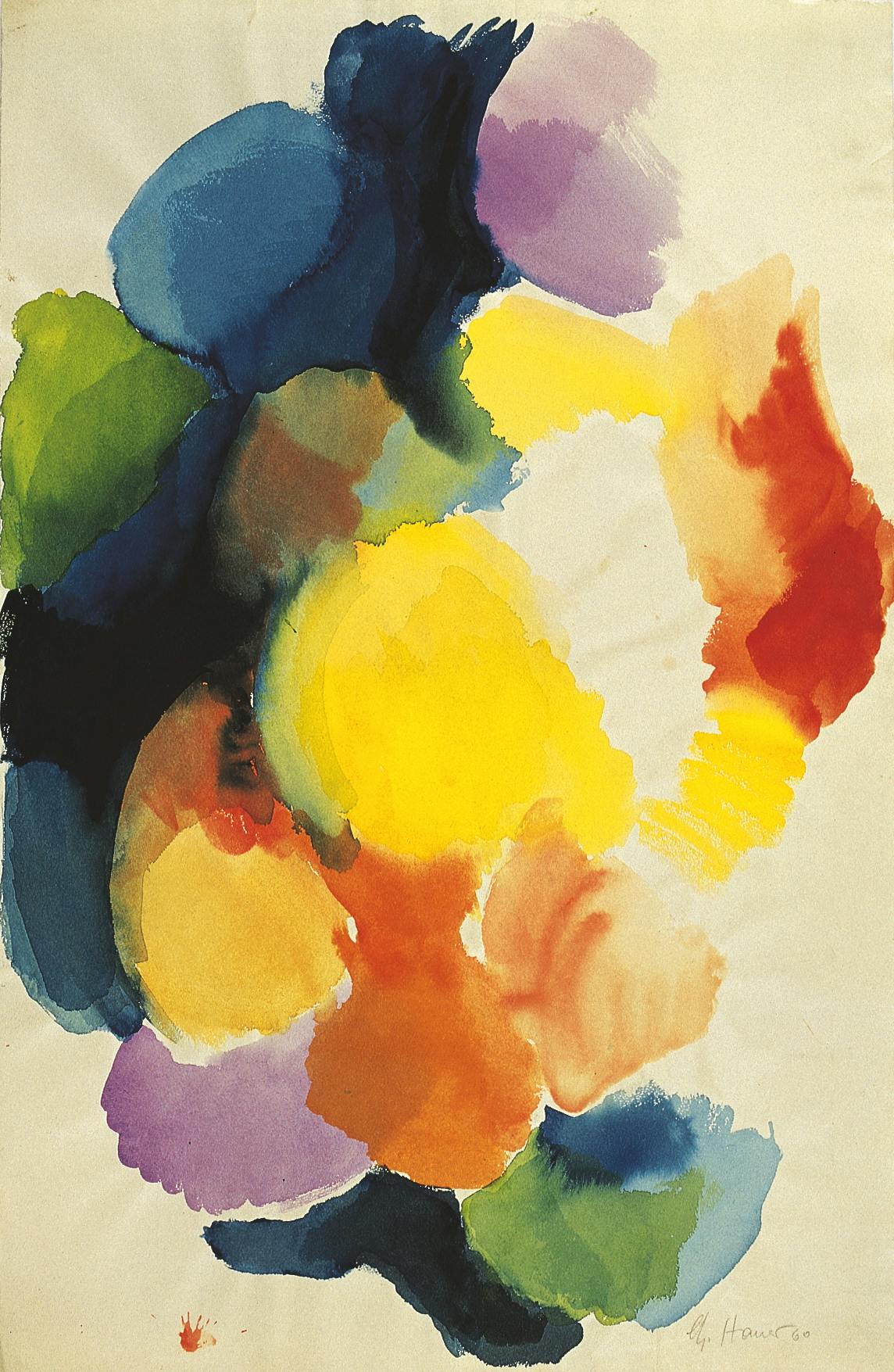 Frühe Abstraktion: Ohne Titel, Aquarell, 1960 © Manfred Kopriva / Bildrecht Wien