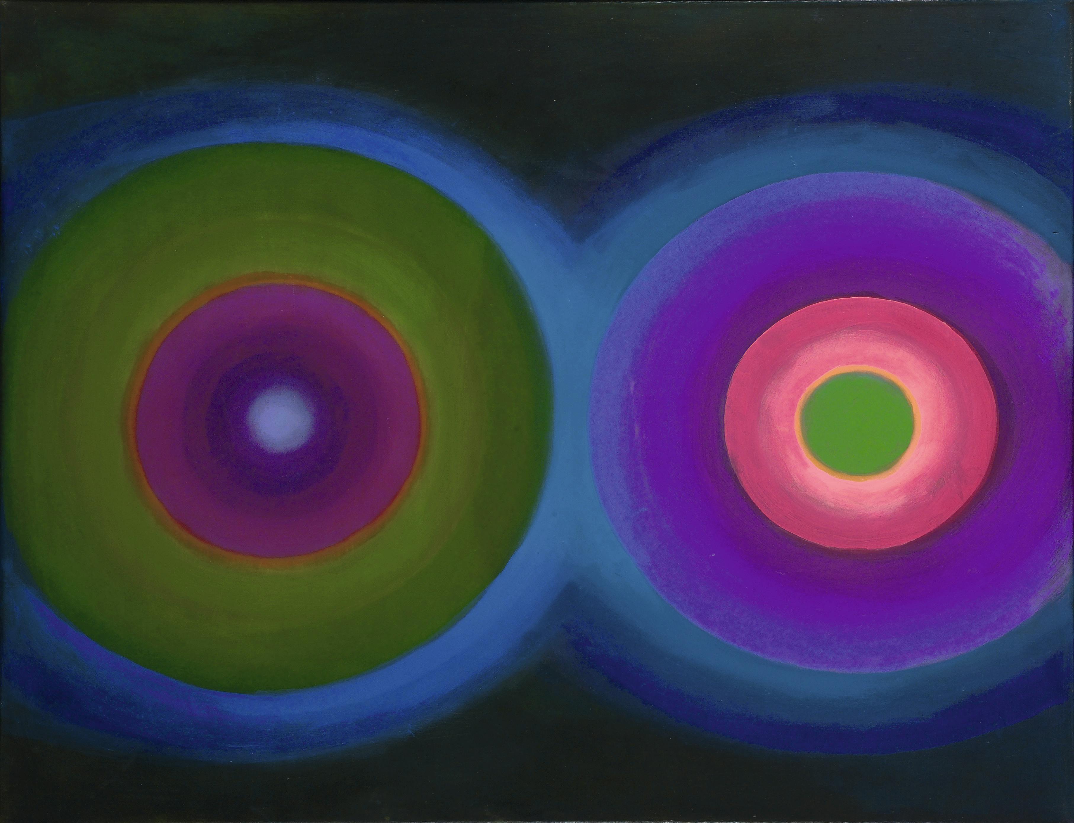 Lichtkreise: Ohne Titel, Öl auf Leinwand, 1965 © Manfred Kopriva / Bildrecht Wien