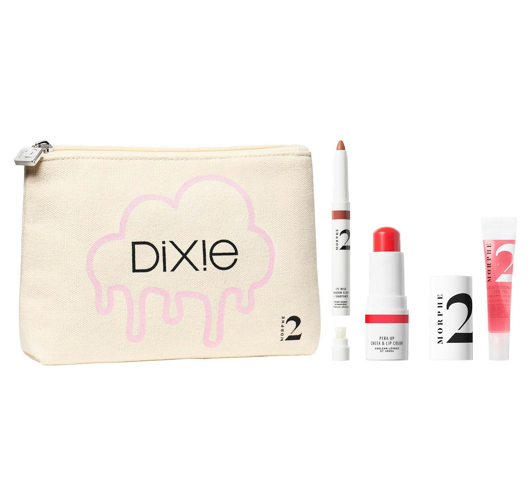 MORPHE 2 DIXIE’S GO-TO FAVES 3-PIECE MAKEUP SET + BAG