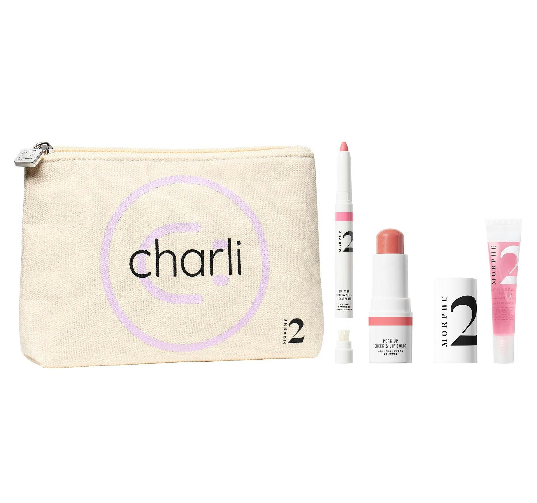 MORPHE 2 CHARLI’S GO-TO FAVES 3-PIECE MAKEUP SET + BAG    