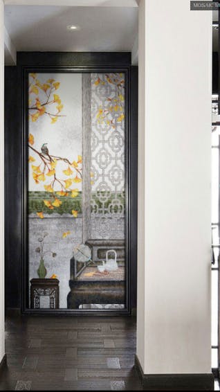 Bird glass wall art