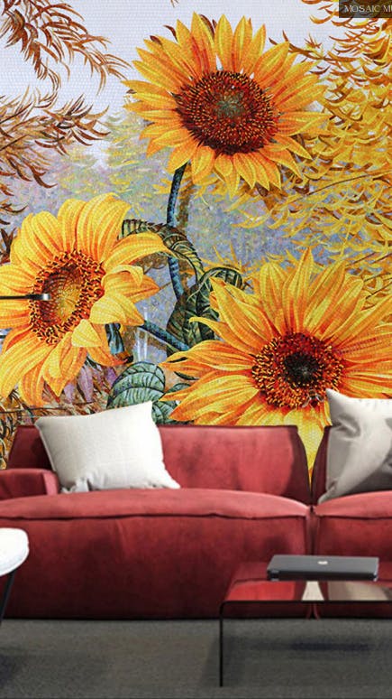 Sunflower Glass Wall Art