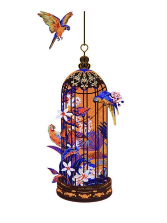 Bird Cage Glass Wall Art