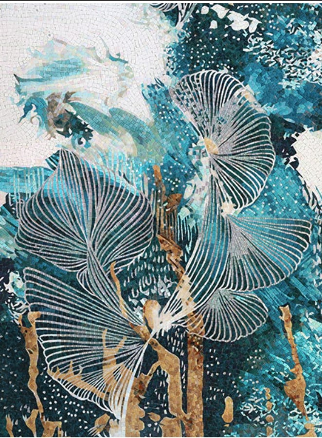 Petal Swirls Mosaic Design for walls