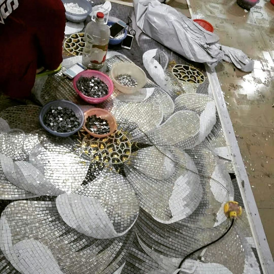 Factory execution of glass wall art