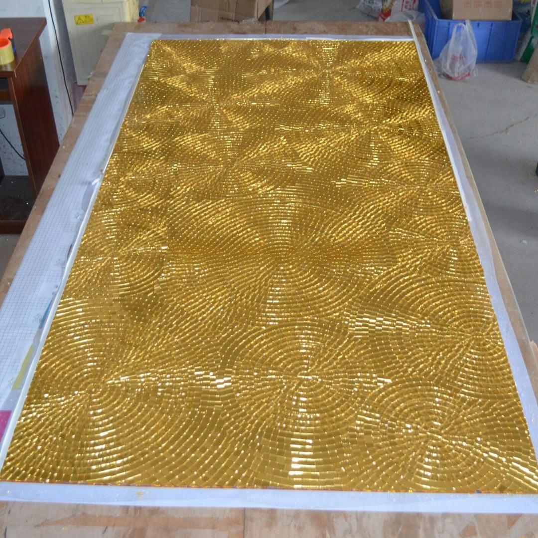 Factory execution of glass wall art