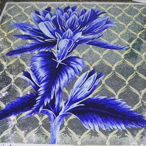 Factory execution of glass wall art