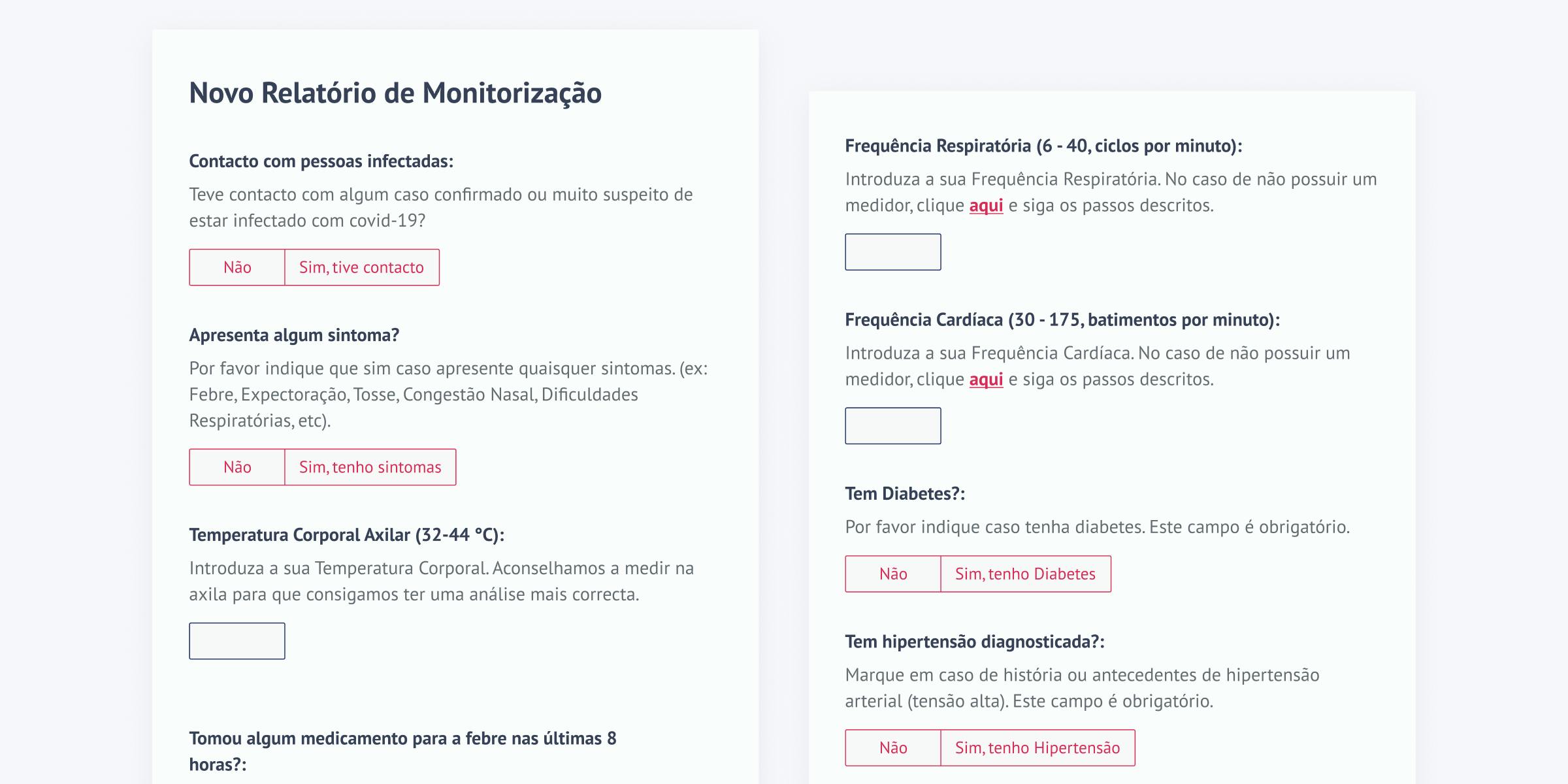user covid19 symptom tracking